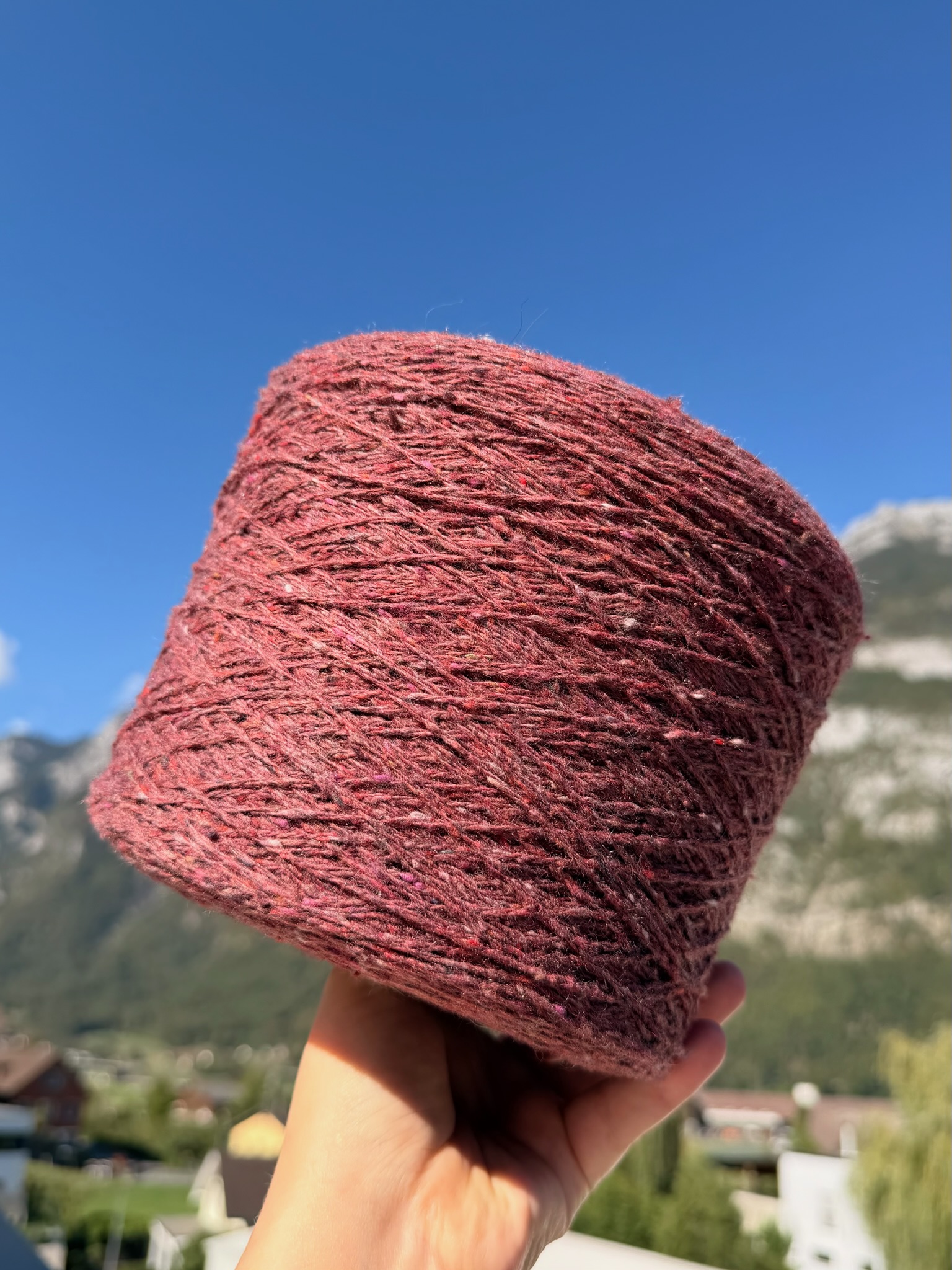 The Royal Collection Tweed Nm 2/6000 aus Kaschmir, Wolle und Seide col. Weinrot foto 5